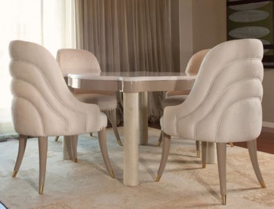 Luxus Esszimmer Set Esstisch und 4 Stühle Luxury Dining Room Set Dining Table and 4 Chairs