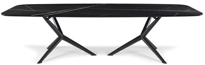 Luxus Esstisch mit Keramik Tischplatte Schwarz Luxury Dining Table with Ceramic Top Black