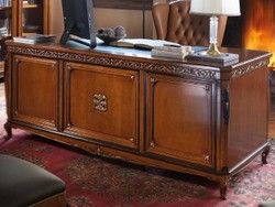 Luxus Barock Schreibtisch Bürotisch Braun Luxury Baroque Desk Office Table Brown