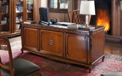 Luxus Barock Schreibtisch Bürotisch Braun Luxury Baroque Desk Office Table Brown