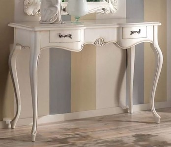 Casa Padrino luxury baroque console white - Handmade solid wood console table with 2 drawers - Baroque Furniture - Luxury Quality - Made in Italy