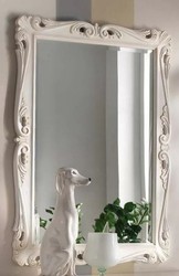 Luxus Barock Spiegel Wandspiegel Weiß Luxury Baroque Mirror Wall Mirror White