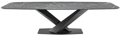 Luxus Esstisch mit Keramik Tischplatte Grau Graphitgrau Luxury Dining Table with Ceramic Top Gray Graphite Gray
