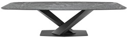 Casa Padrino table à manger de luxe gris / gris graphite 300 x 120 x A. 75 cm - Table de salle à manger avec plateau en céramique - Meuble de salle à manger moderne - Fabriqué en Italie