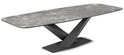 Casa Padrino table à manger de luxe gris / gris graphite 300 x 120 x A. 75 cm - Table de salle à manger avec plateau en céramique - Meuble de salle à manger moderne - Fabriqué en Italie