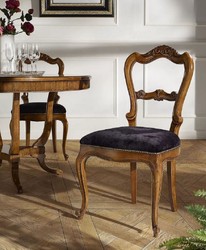 Casa Padrino Luxury Biedermeier Dining Chair Set Purple / Brown - Handmade Kitchen Chairs Set of 6 - Biedermeier Dining Room Furniture - Luxury Quality - Made in Italy