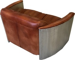 Casa Padrino canapé en cuir Art Déco de luxe 122 x 70 x H. 82 cm - Différents Coloris - Canapé de salon en aluminium avec cuir véritable - Meuble Canapé Aviateur Avion en Aluminium Casa Padrino canapé en cuir Art Déco de luxe 122 x 70 x H. 82 cm - Différents Coloris - Canapé de salon en aluminium avec cuir véritable - Meuble Canapé Aviateur Avion en Aluminium