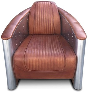 Luxus Aluminium Echtleder Wohnzimmer Sessel Luxury Aluminum Genuine Leather Living Room Armchair