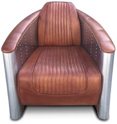 Luxus Aluminium Echtleder Wohnzimmer Sessel Luxury Aluminum Genuine Leather Living Room Armchair