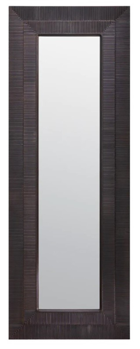 Casa Padrino specchio da parete di lusso ottone vintage 78,5 x 3,5 x A. 215,5 cm - Specchio soggiorno - Specchio camera da letto - Specchio armadio - Mobili di Lusso