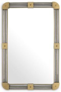 Casa Padrino miroir mural de luxe laiton antique 80 x 5 x H. 122 cm - Miroir de salon éclairé avec verre fait main - Miroir de chambre - Miroir d'armoire - Meubles de Luxe