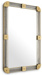 Casa Padrino luxury wall mirror antique brass 80 x 5 x H. 122 cm - Illuminated living room mirror with handmade glass - Bedroom mirror - Wardrobe mirror - Luxury Furniture