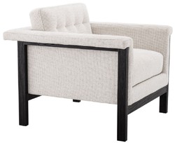 Casa Padrino sillón de lujo blanco / negro 79,5 x 80,5 x A. 72,5 cm - Sillón de Salón - Sillón de Hotel - Muebles de Lujo