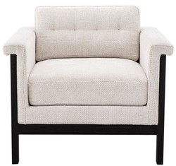Casa Padrino sillón de lujo blanco / negro 79,5 x 80,5 x A. 72,5 cm - Sillón de Salón - Sillón de Hotel - Muebles de Lujo