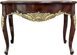 Casa Padrino consolle barocco mogano marrone / oro - Consolle fatto a mano in legno massello in stile barocco - Mobilio Barocco