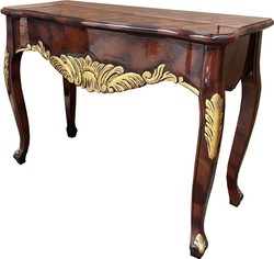 Casa Padrino consolle barocco mogano marrone / oro - Consolle fatto a mano in legno massello in stile barocco - Mobilio Barocco