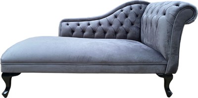 Casa Padrino chaise longue barocco argento  grigio / nero - Recamier fatto a mano in legno massello - Mobili Barocchi - Nobile e Splendido
