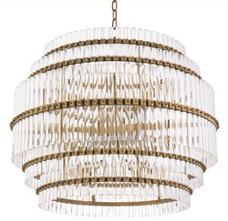 Casa Padrino luxury chandelier antique brass Ø 75.5 x H. 57 cm - Modern Hotel & Restaurant Chandelier - Luxury Quality