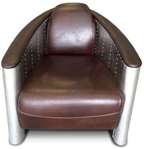 Luxus Aluminium Echtleder Wohnzimmer Sessel Luxury Aluminum Genuine Leather Living Room Armchair