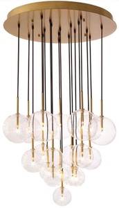 Casa Padrino lustre halogène de luxe laiton antique Ø 80 x H. 125 cm - Lustre moderne avec abat-jours en verre - Qualité de Luxe