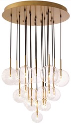 Casa Padrino lustre halogène de luxe laiton antique Ø 80 x H. 125 cm - Lustre moderne avec abat-jours en verre - Qualité de Luxe