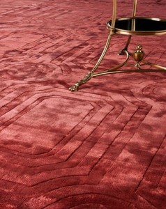 Casa Padrino alfombra de viscosa de lujo rojo 170 x 240 cm - Alfombra de salón rectangular - Calidad de Lujo