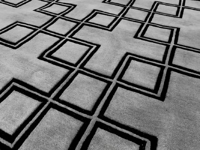 Casa Padrino alfombra de lana de lujo gris / negro 170 x 230 cm - Alfombra de diseño rectangular - Alfombra de salón de lana tufting a mano - Calidad de Lujo