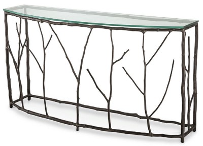 Casa Padrino consola de lujo bronce 140,5 x 41 x A. 74,5 cm - Consola de aluminio con tapa de vidrio - Muebles de Lujo