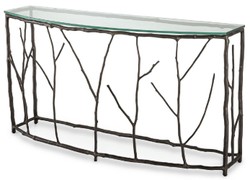 Casa Padrino luxury console bronze 140.5 x 41 x H. 74.5 cm - Aluminum console table with glass top - Luxury Furniture