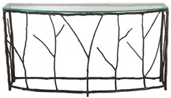 Casa Padrino luxury console bronze 140.5 x 41 x H. 74.5 cm - Aluminum console table with glass top - Luxury Furniture