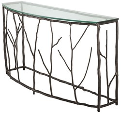 Casa Padrino luxury console bronze 140.5 x 41 x H. 74.5 cm - Aluminum console table with glass top - Luxury Furniture