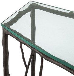 Casa Padrino luxury console bronze 140.5 x 41 x H. 74.5 cm - Aluminum console table with glass top - Luxury Furniture