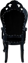 Casa Padrino Baroque Dining Chair Set of 4 Black - Handmade Antique Style Chairs with Armrests - Baroque Dining Room Furniture