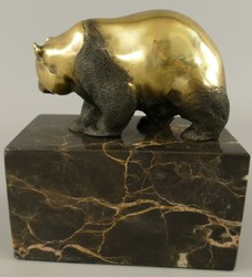 Casa Padrino sculpture en bronze ours panda or / noir 13 x 7 x H. 15 cm - Figurine en Bronze - Figurine Décorative - Accessoires de Décoration de Bureau