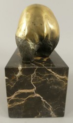 Casa Padrino sculpture en bronze ours panda or / noir 13 x 7 x H. 15 cm - Figurine en Bronze - Figurine Décorative - Accessoires de Décoration de Bureau