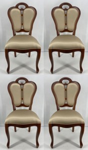 Luxus Jugendstil Esszimmerstuhl Küchenstuhl 4er Set Gold Braun Luxury Art Nouveau Dining Chair Kitchen Chair Set of 4 Gold Brown
