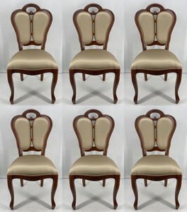 Luxus Jugendstil Esszimmerstuhl Küchenstuhl 6er Set Gold Braun Luxury Art Nouveau Dining Chair Kitchen Chair Set of 6 Gold Brown