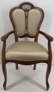 Luxus Jugendstil Esszimmerstuhl Küchenstuhl mit Armlehnen Gold Braun Luxury Art Nouveau Dining Chair Kitchen Chair with Armrests Gold Brown