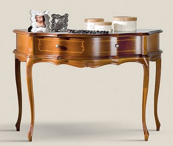 Casa Padrino consola barroco de lujo marrón - Mesa consola hecha a mano de madera maciza con cajón - Muebles Barrocos - Calidad de Lujo - Hecho en Italia