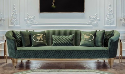 Modernes Luxus Wohnzimmer Hotel Sofa Grün Gold Modern Luxury Living Room Hotel Sofa Green Gold