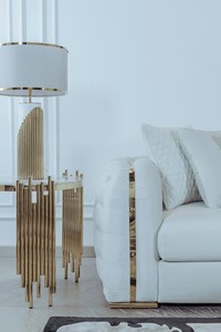Casa Padrino Luxus Sofa Weiß / Gold 265 x 83 x H. 73 cm - Modernes Wohnzimmer Sofa - Wohnzimmer & Hotel Möbel - Luxus Kollektion