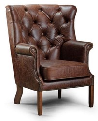 Casa Padrino luxury Chesterfield leather armchair vintage dark brown 82 x 85 x H. 115 cm - Genuine leather living room armchair - Chesterfield living room furniture