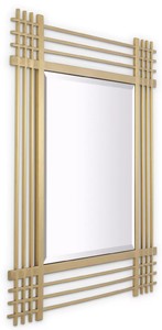 Casa Padrino miroir mural de luxe en inox laiton 100 x 3 x H. 100 cm - Miroir de salon - Miroir de chambre - Miroir d'armoire - Meubles de Luxe