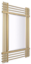 Casa Padrino miroir mural de luxe en inox laiton 100 x 3 x H. 100 cm - Miroir de salon - Miroir de chambre - Miroir d'armoire - Meubles de Luxe