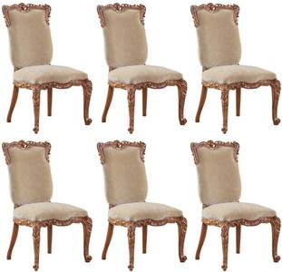 Luxus Barock Esszimmerstuhl 6er Set Beige Braun Luxury Baroque Dining Chair Set of 6 Beige Brown Luxus Barock Esszimmerstuhl 6er Set Beige Braun Luxury Baroque Dining Chair Set of 6 Beige Brown