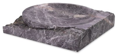Casa Padrino Luxus Deko Marmor Schale Grau 30,5 x 30,5 x H. 6 cm - Obstschale aus hochwertigem Marmor - Hotel & Restaurant Deko Accessoires - Luxus Qualität