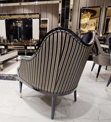 Casa Padrino Luxury Art Deco Living Room Armchair Black / Gold - Art Deco Living Room & Hotel Furniture - Luxury Collection