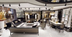 Casa Padrino luxury Art Deco Sofa gold / cream / black / gold - Art Deco Living Room & Hotel Furniture - Luxury Collection