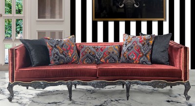 Casa Padrino luxury baroque sofa bordeaux red / black / gold - Magnificent living room sofa in baroque style - Baroque living room furniture
