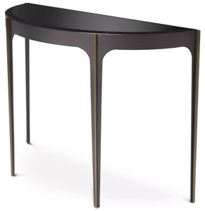 Luxus Designer Konsole mit Glasplatte Bronze Messing Schwarz Luxury Designer Console with Glass Top Bronze Brass Black